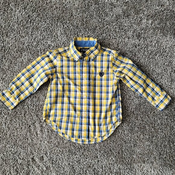 RL Chaps Boys Size 2/2T Plaid Shirt Button Down Collar Multicolor L/S Button - Picture 1 of 6